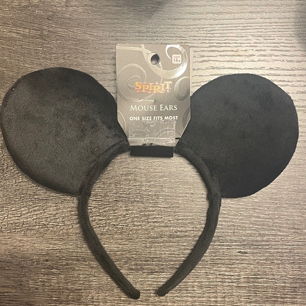 Spirit Halloween Black Mouse Ears Headband NWT $9